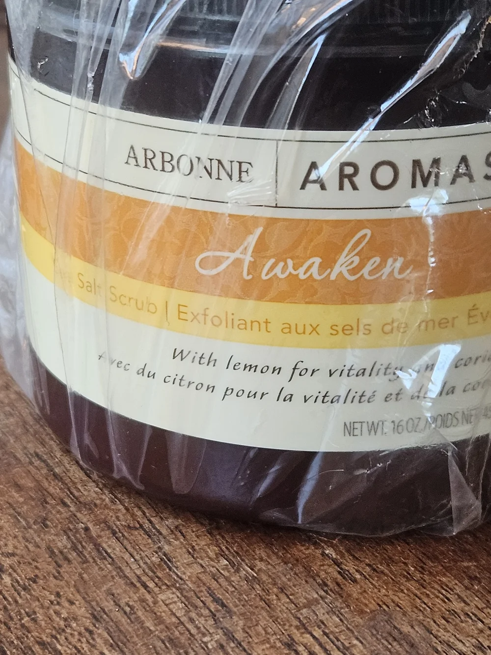 Arbonne Aromassentials Awaken Salt Scrub - Lemon & Coriander 16oz